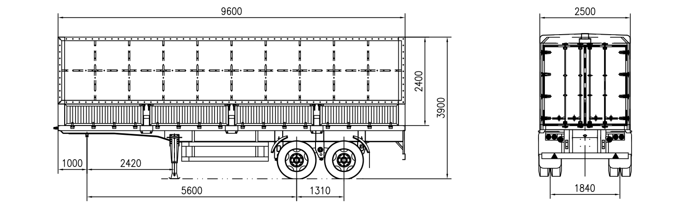 diagram of gullwing trailer