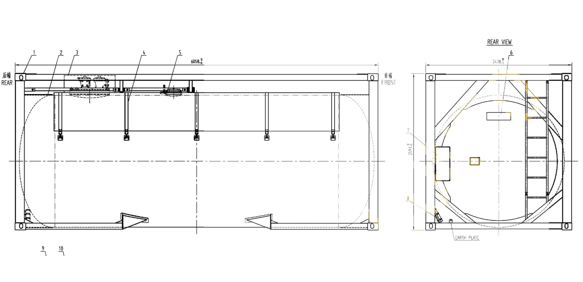 ISO liquid chlorine tanker trailer